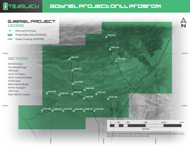 Tearlach Commences Drilling at its Gabriel Lithium Project in Tonopah Nevada